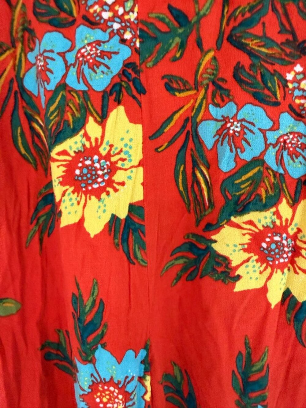 Free people Blue Horizon Orange  Tropical Floral Wide Pants Palazzos Trousers 8 - Picture 3 of 8